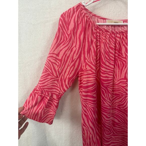 BN #14 Michael Kors Pink Zebra Print Peasant Top – Size M - Picture 5 of 5